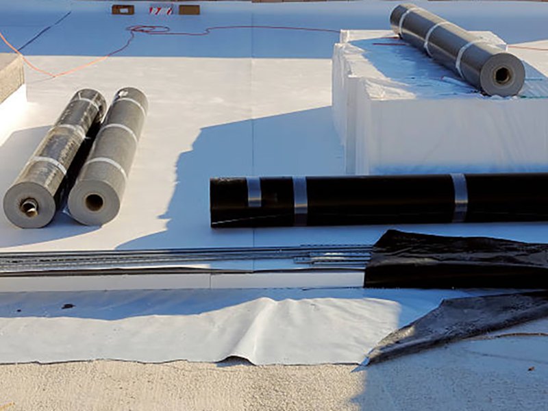 Construction site - waterproofing and insulation pvc terrace