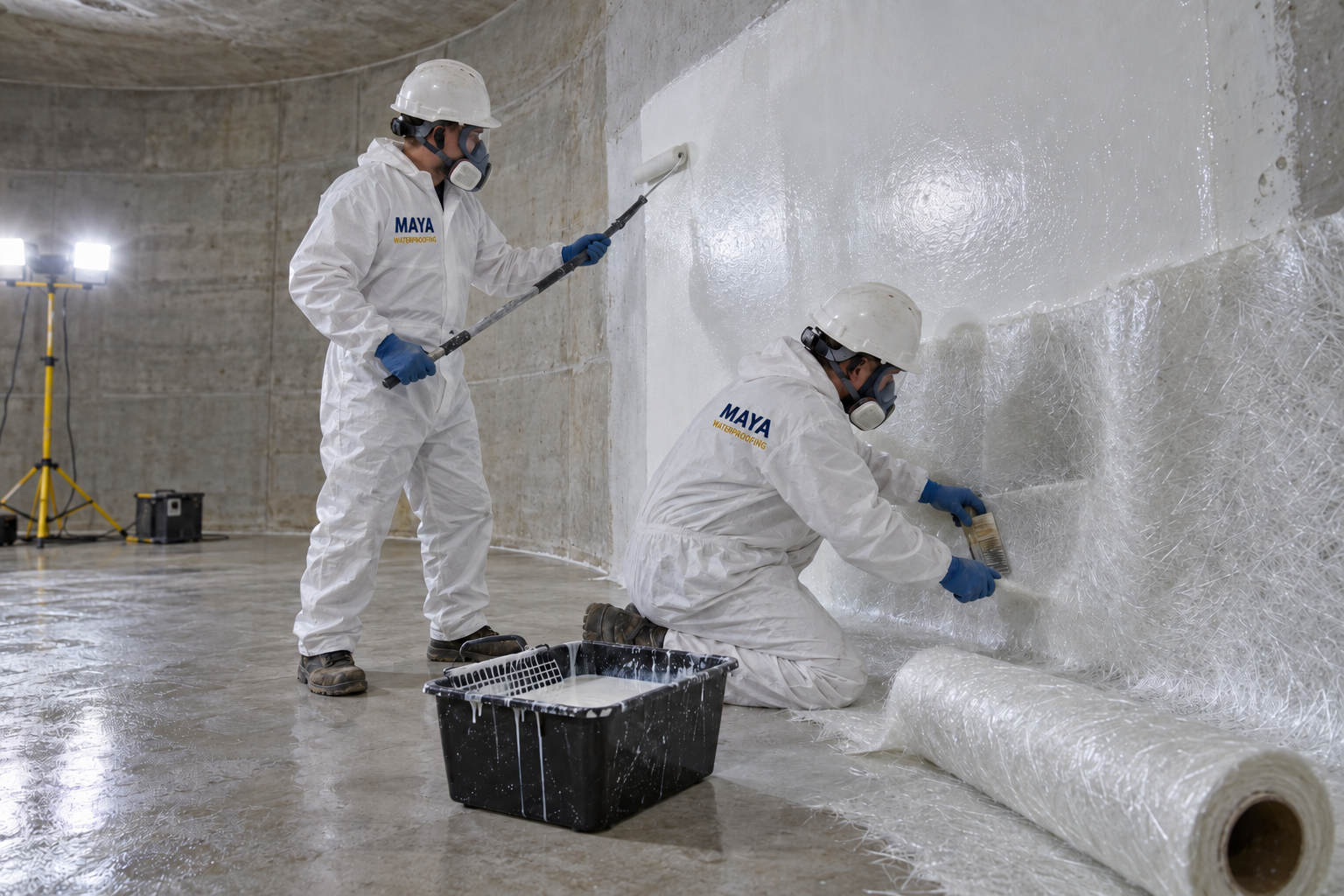 Maya fiberglass and gel coat application